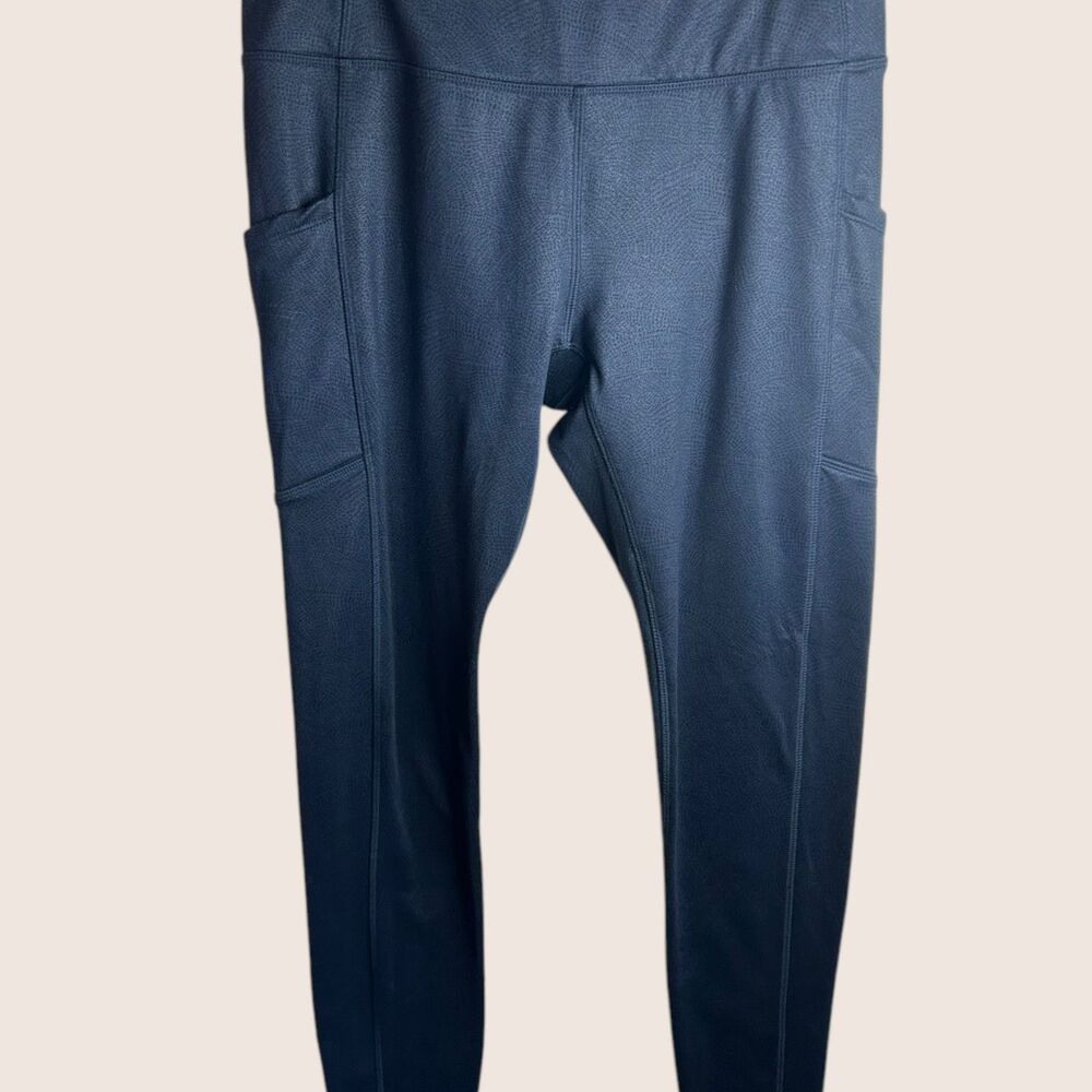 💙 MONDETTA PERFORMANCE + LUXURY HIGH RISE SIDE POCKET LEGGINGS NAVY BLUE MEDIUM